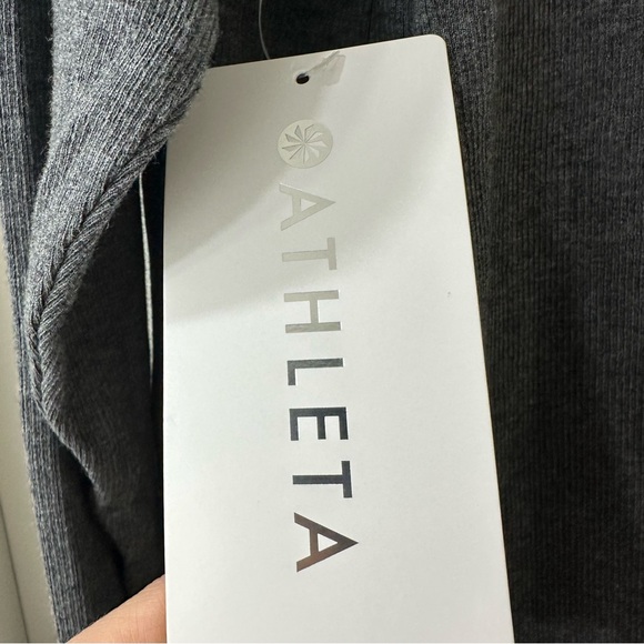 Athleta Pranayama Restore Rib Wrap Cardigan Sweater, Charcoal Gray, Size Large - Picture 13 of 15